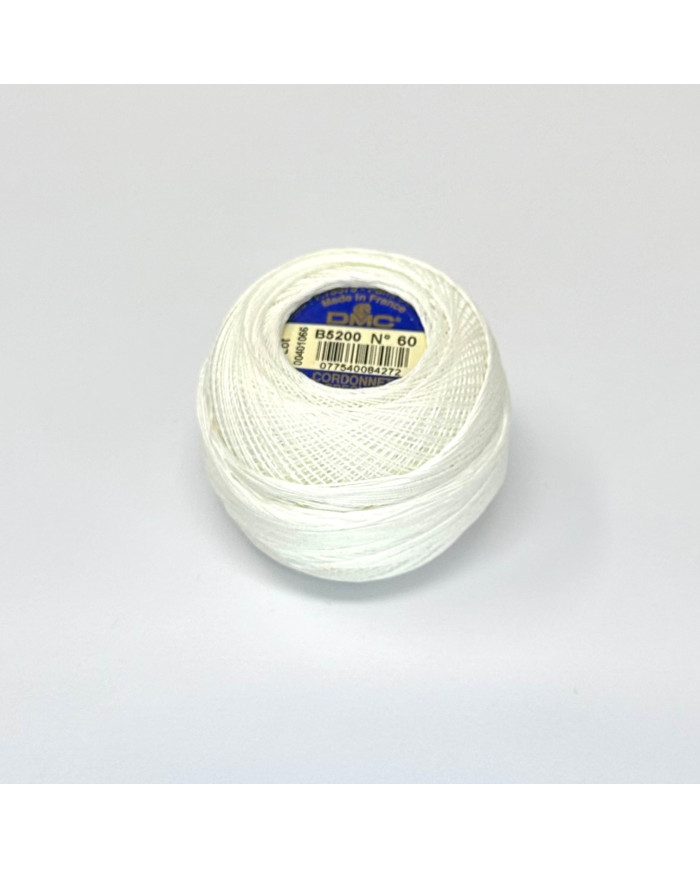 CORDONETTO DMC N. 60 - (1 GOM X 20 G.) BIANCO 5200