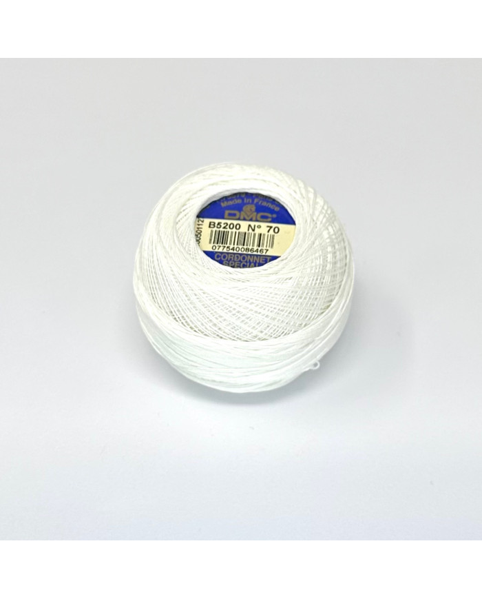 CORDONETTO DMC N. 70 - (1 GOM X 20 G.) BIANCO 5200