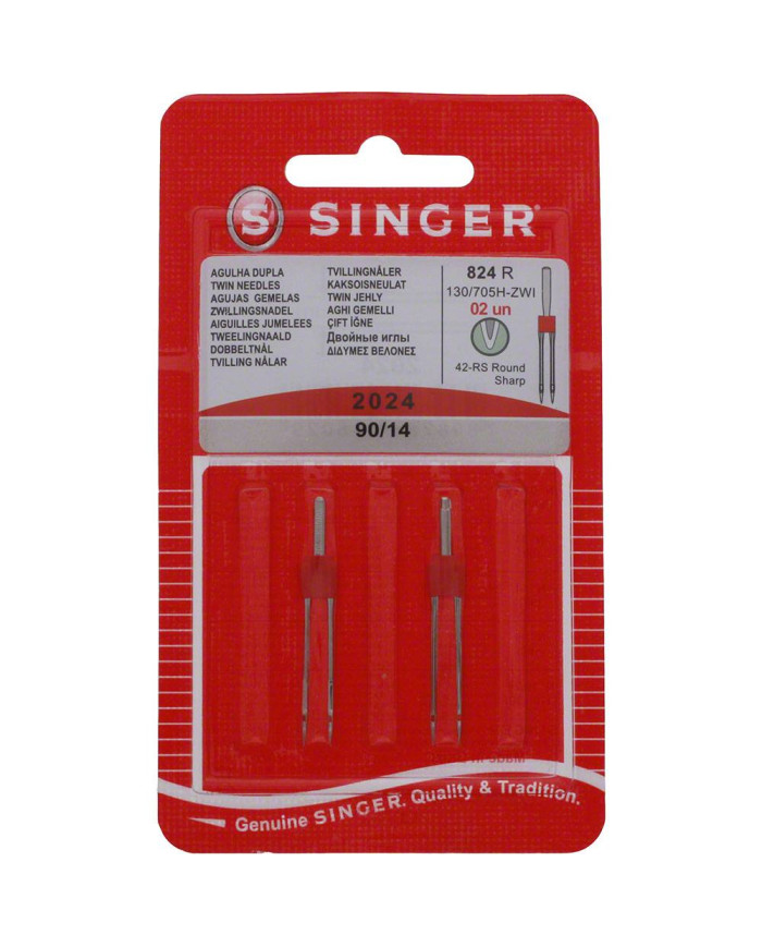 AGHI MACCHINA SINGER 824R GEMELLI 4 MM (CT 2 PZ)