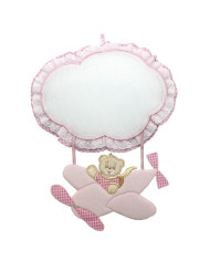 FIOCCO NASCITA BM ORSO AEROPLANO COL 05 ROSA