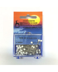 SPILLI TESTA COL.PONY MM 34 X 0.60 (100 PZ) BIANCO