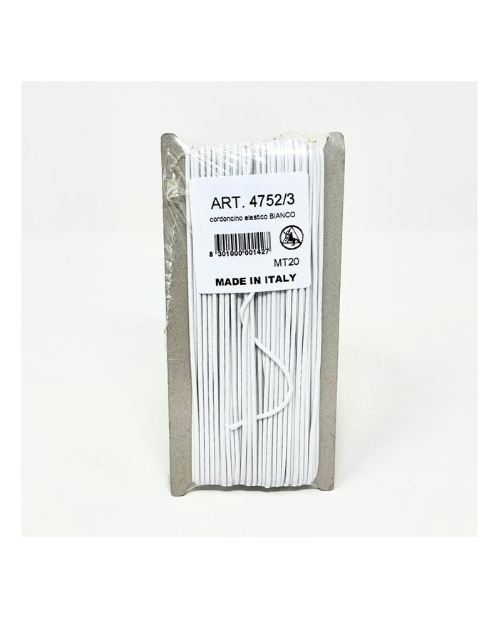 ELASTICO TUBOLARE 4752 N. 3 (PZ 20 MT) BIANCO