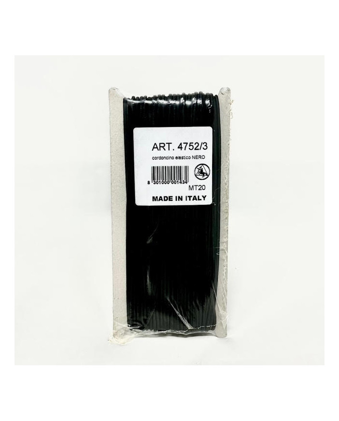 ELASTICO TUBOLARE 4752 N. 3 (PZ 20 MT) NERO