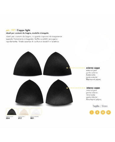 COPPE PER COSTUMI MARBET TRIANGOLO TAGLIA 3 NERO