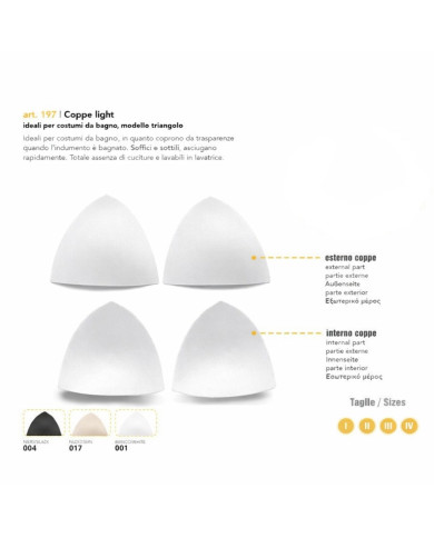 COPPE PER COSTUMI MARBET TRIANGOLO TAGLIA 4 BIANCO