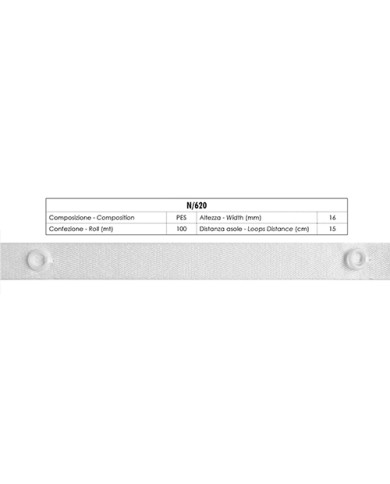 NASTRO 16 M CON ANELLI PL.CUCIT.MM 6 X 10