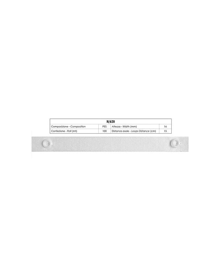 NASTRO 16 M CON ANELLI PL.CUCIT.MM 6 X 10