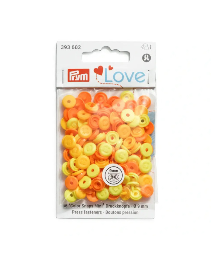 BOTTONI A PRESSIONE PRYM MINI 9 MM (36 PZ) ARANCIO