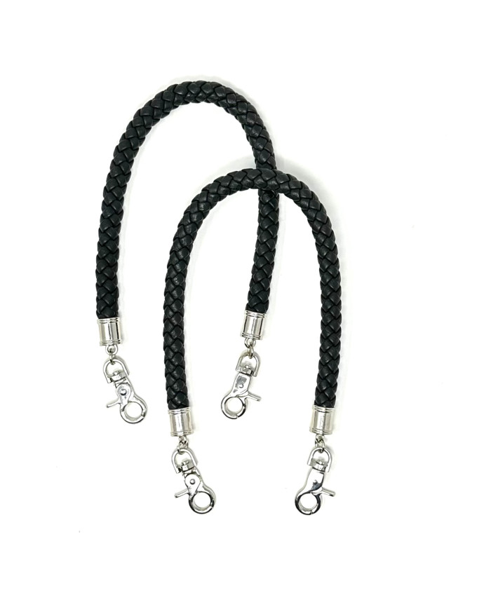 MANICI BORSA MA130 INTRECCIATO CON MOSCHETTONE NER