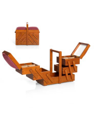 CESTINO PORTALAVORO PRYM M LEGNO SCURO CON TESSUTO