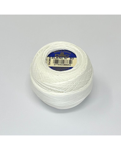 CORDONETTO DMC N. 80 - (1 GOM X 20 G.) BLANC