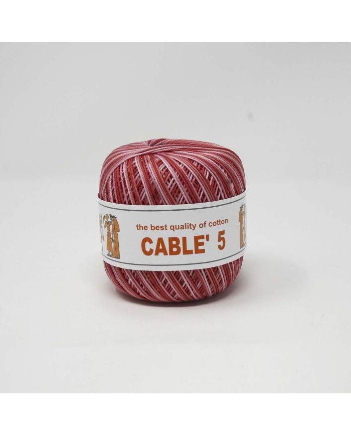 COTONE CABLE ISPE N. 5 (50 G.) SFUMATO 112 ROSSO
