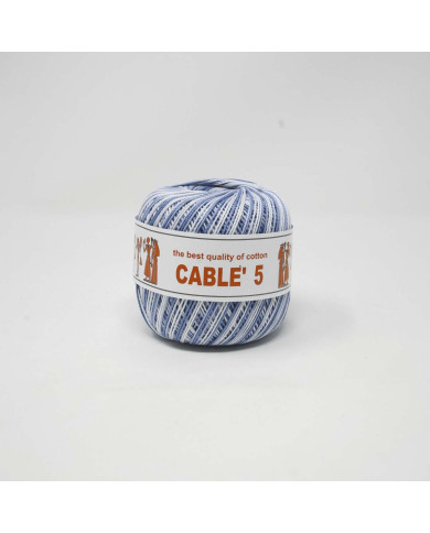 COTONE CABLE ISPE N. 5 (50 G.) SFUMATO 128 AZZUR.