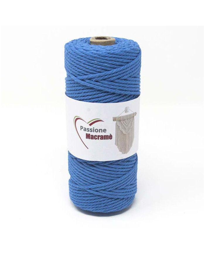 CORDINO MACRAMÈ MM 3 COL 44 AZZURRO