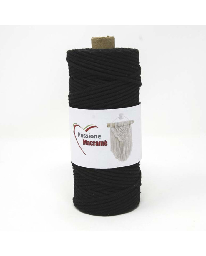 CORDINO MACRAMÈ MM 3 COL 5 NERO
