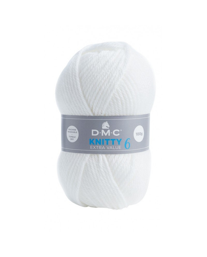 FILATO DMC KNITTY 6 100 GR. COL 961 BIANCO