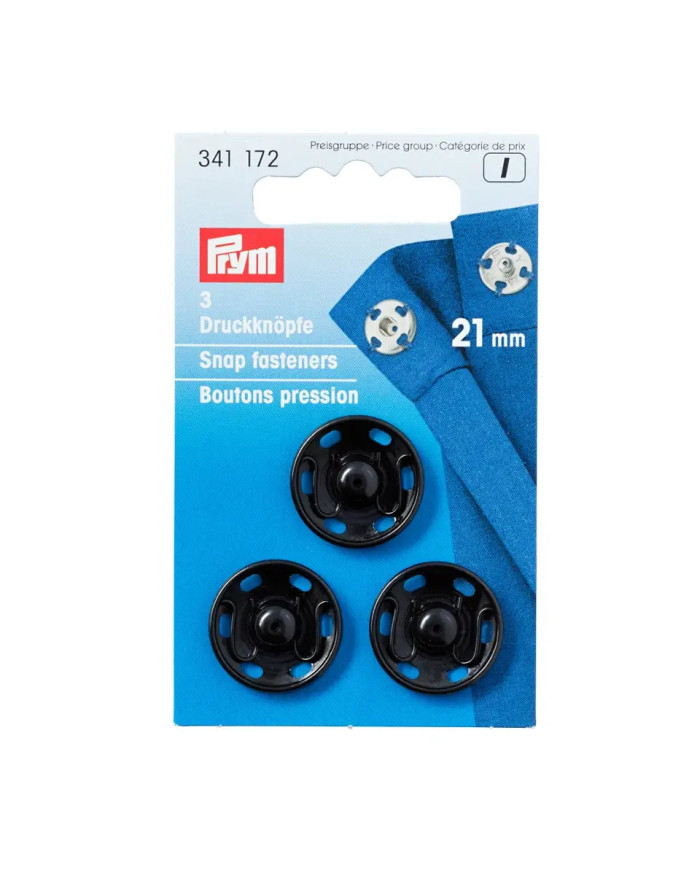 BOTTONI AUTOMATICI OTTONE NERO MM 21 (CT 3PZ)