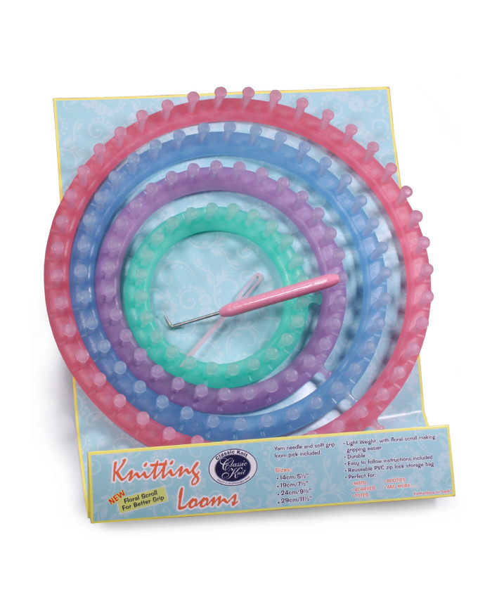 TELAI CIRCOLARI PLASTICA PER MAGLIERIA (SET 4 PZ)