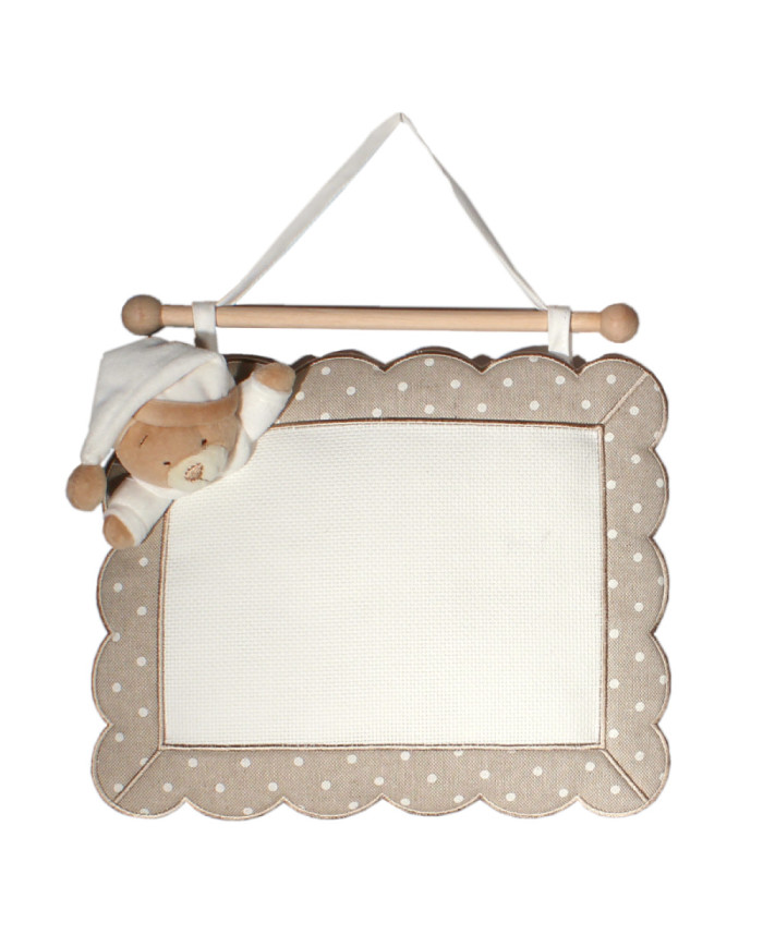 FIOCCO NASCITA BM QUADRETTO ORSO COL 02 PANNA