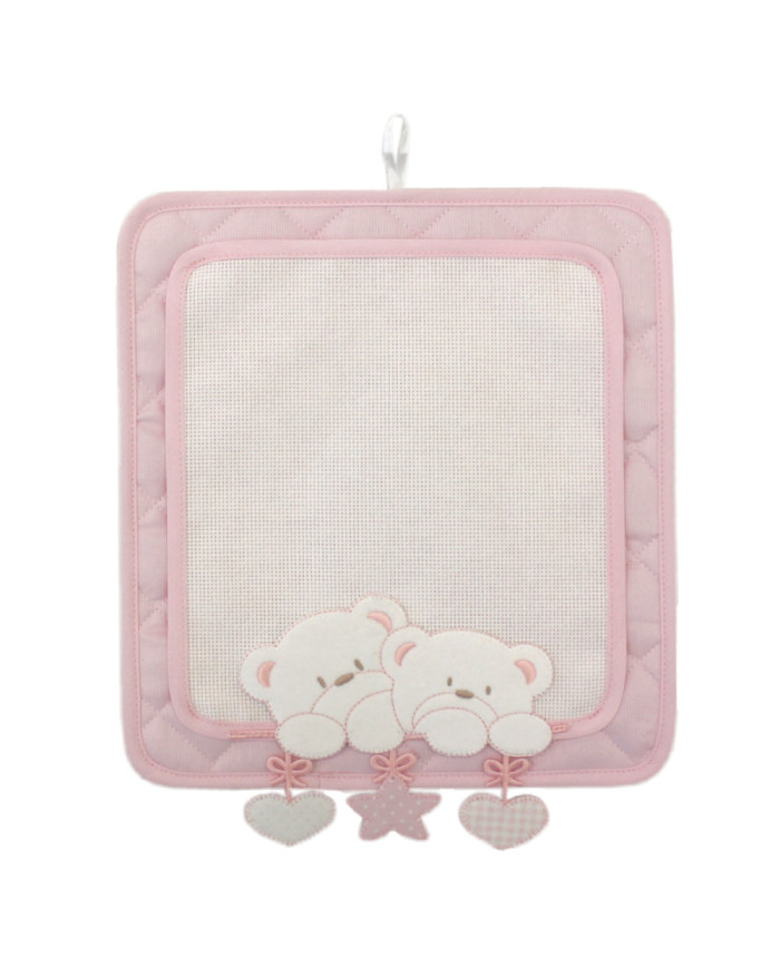 FIOCCO NASCITA BM QUADRETTO ORSI COL 05 ROSA