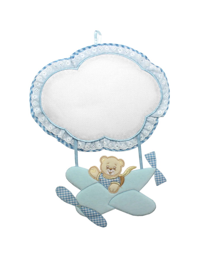 FIOCCO NASCITA BM ORSO AEROPLANO COL 07 AZZURRO