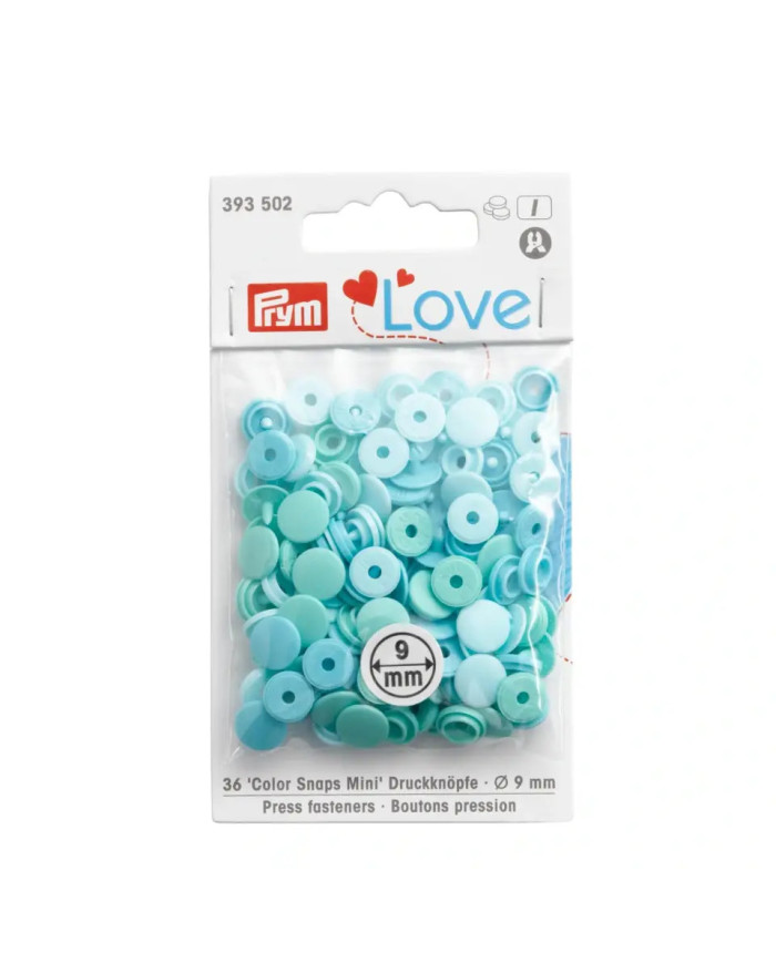 BOTTONI A PRESSIONE PRYM MINI 9 MM (36 PZ) MENTA