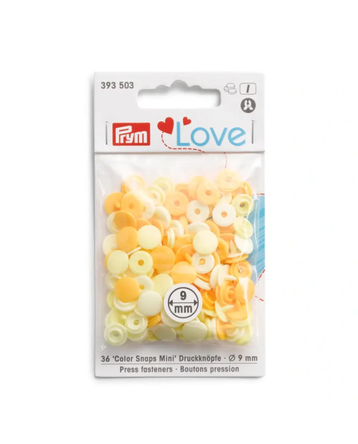 BOTTONI A PRESSIONE PRYM MINI 9 MM (36 PZ) GIALLO