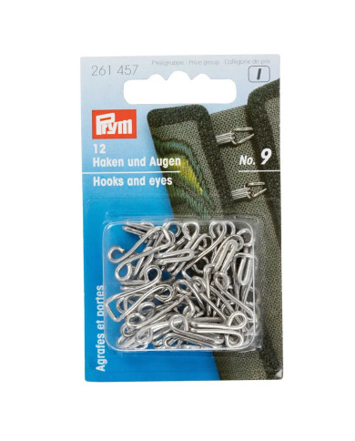 GANCI ED OCCHIELLI N. 9 PER GIUBBE (12 GANCI) ARG