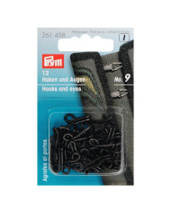GANCI ED OCCHIELLI N. 9 PER GIUBBE (12 GANCI) NERO