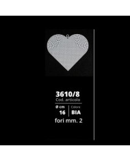 RETE PER BORSA CM 16 X 16 CUORE FORO MM 2,5 BCO
