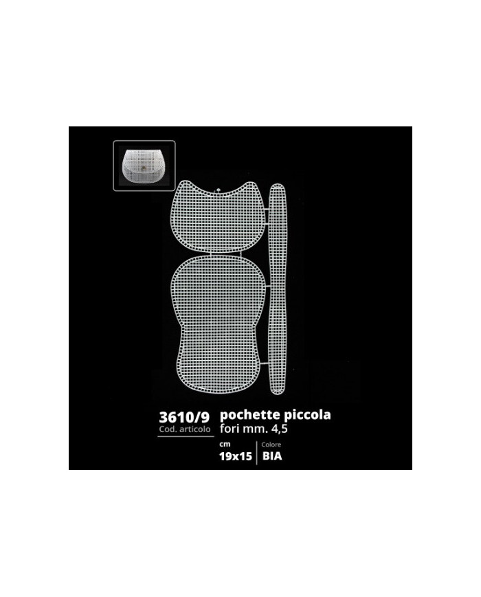 RETE PER BORSA CM 19 X 13 X 4 GATTO COL 2 BIANCO