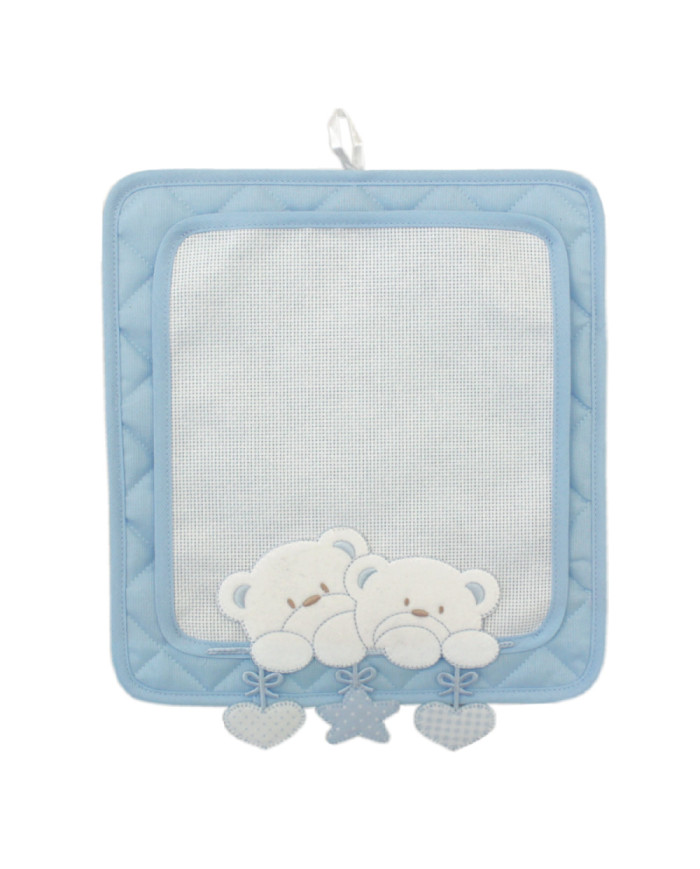 FIOCCO NASCITA BM QUADRETTO ORSI COL 07 AZZURRO