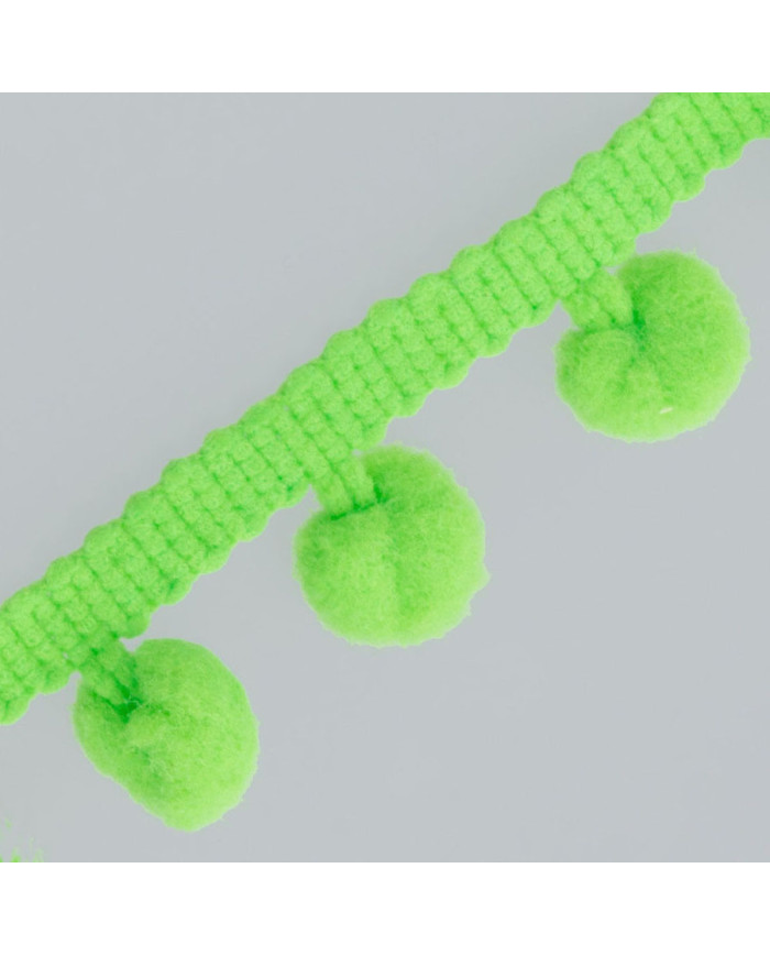 BORDURA POM PON COL 333 VERDE FLUO