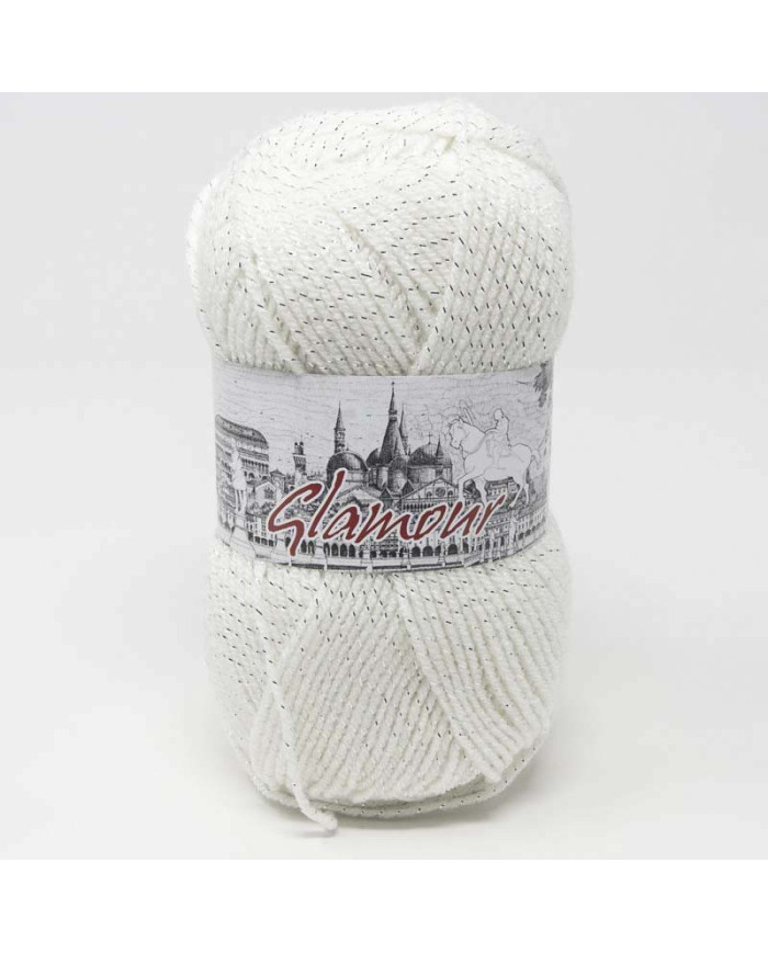 FILATO ISPE GLAMOUR (GOM X 100G.) COL 001 BIANCO