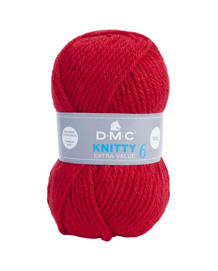 FILATO DMC KNITTY 6 100 GR. COL 698 ROSSO