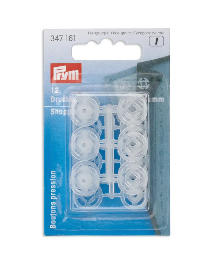 BOTTONI AUT.PLASTICA TRASP. MM 13 (12 PZ)