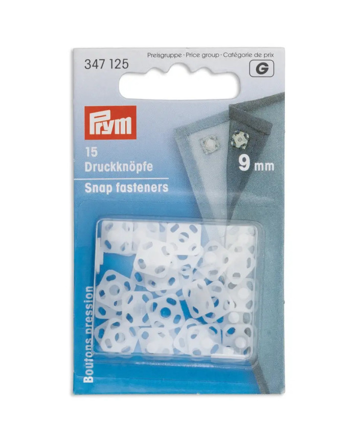 BOTTONI AUT.PLASTICA TRASP. MM  9 (15 PZ)