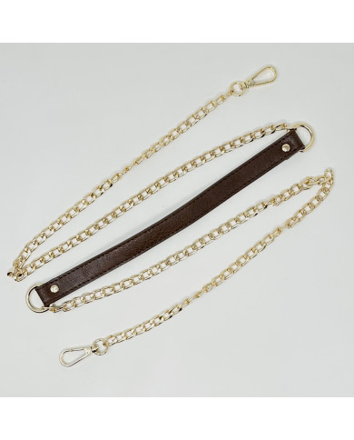 MANICO TRACOLLA MA144 CM 60 GOLD MARRONE