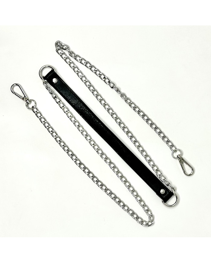 MANICO TRACOLLA MA144 CM 60 SILVER NERO