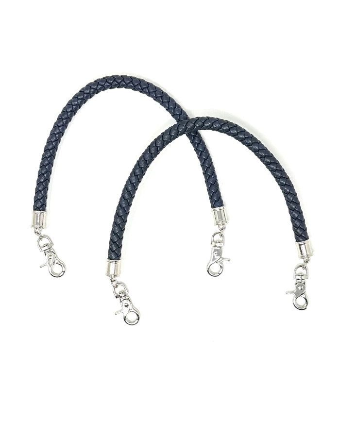 MANICI BORSA MA130 INTRECCIATO CON MOSCHETTONE BLU