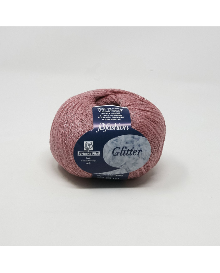 FILATO GLITTER BERTAGNA 50 G. COL. 201 ROSA ANTICO
