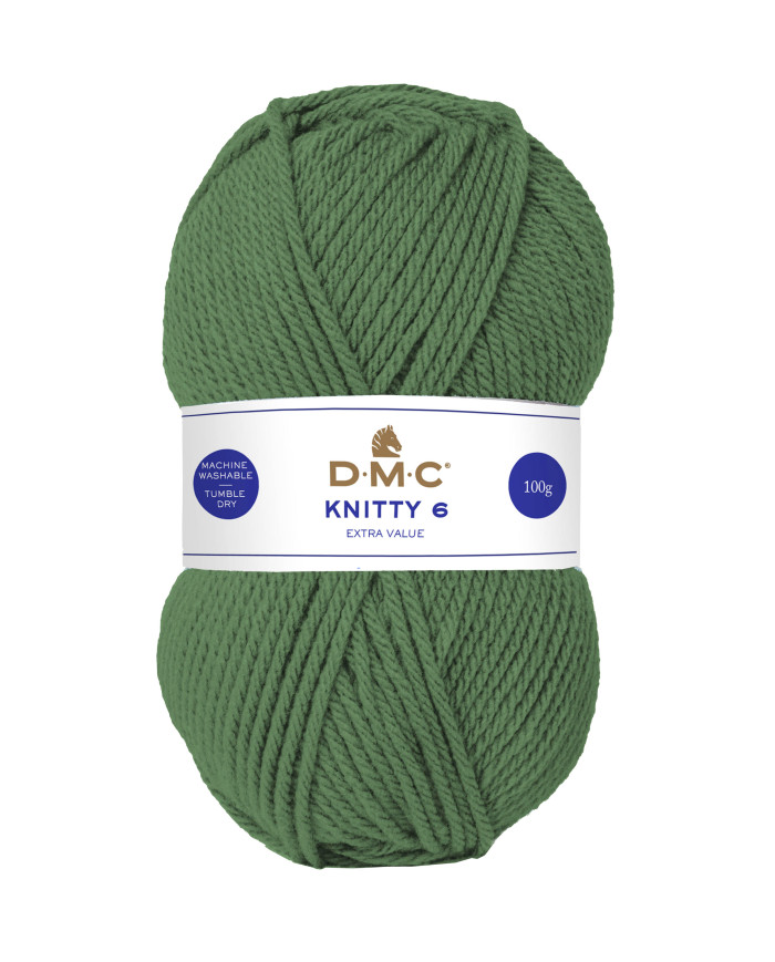 FILATO DMC KNITTY 6 100 GR. COL 904 VERDE MILITARE