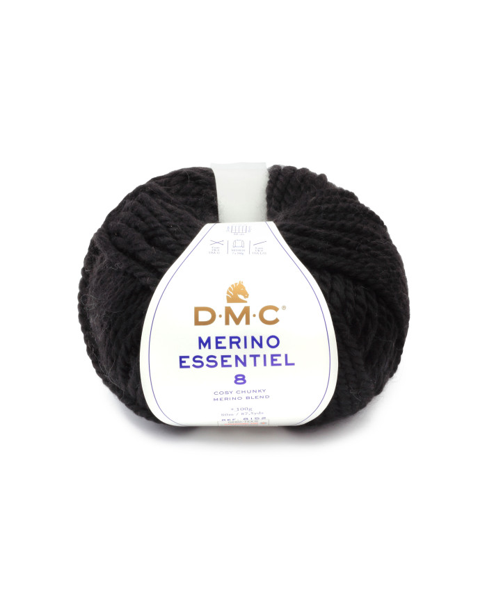 FILATO DMC MERINO ESSENTIEL 8 COL 873 NERO