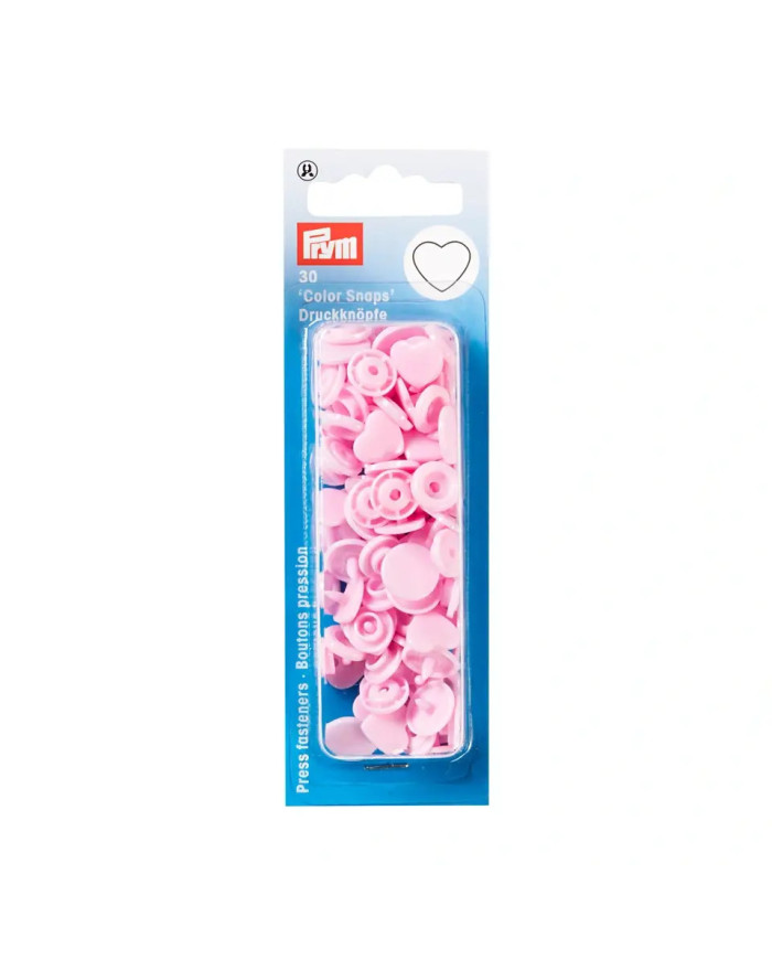 BOTTONI A PRESSIONE CUORE MM 12,4 (30 PZ) ROSA