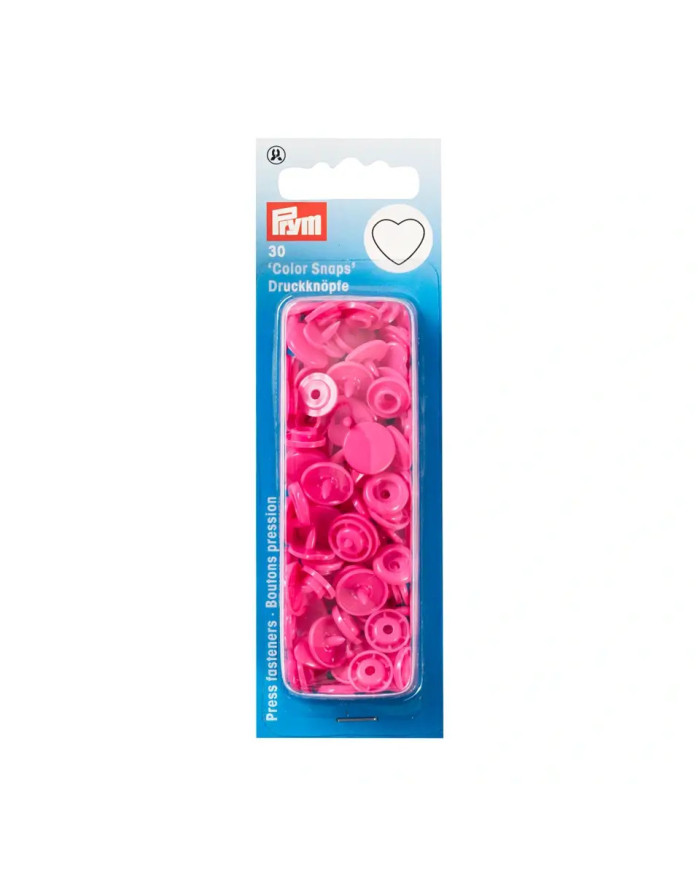 BOTTONI A PRESSIONE CUORE MM 12,4 (30 PZ) ROSA SC.