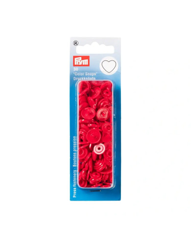 BOTTONI A PRESSIONE CUORE MM 12,4 (30 PZ) ROSSO