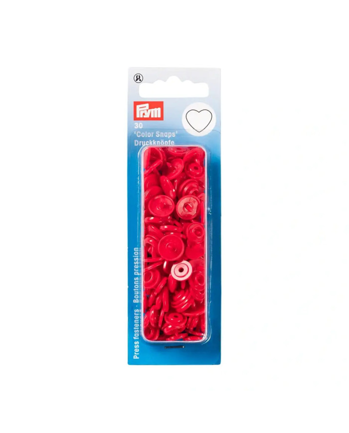BOTTONI A PRESSIONE CUORE MM 12,4 (30 PZ) ROSSO