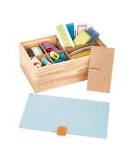 SCATOLA PORTALAVORO LEGNO S BLU