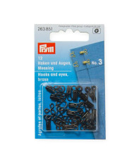 GANCI ED OCCHIELLI OTTONE NO. 3 NERO (12 PZ)