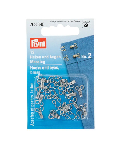 GANCI ED OCCHIELLI OTTONE NO. 2 ARGENTO (12 PZ)